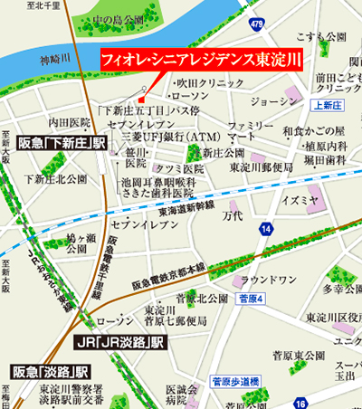 フィオレ・シニアレジデンス東淀川　地図
