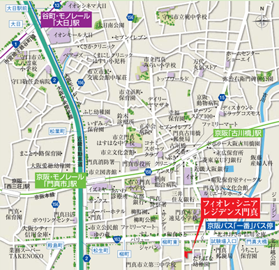 フィオレ・シニアレジデンス門真　地図