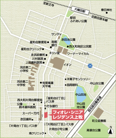 フィオレ・シニアレジデンス上牧　地図