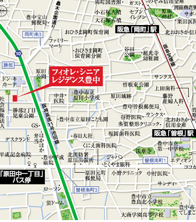 フィオレ・シニアレジデンス豊中　地図